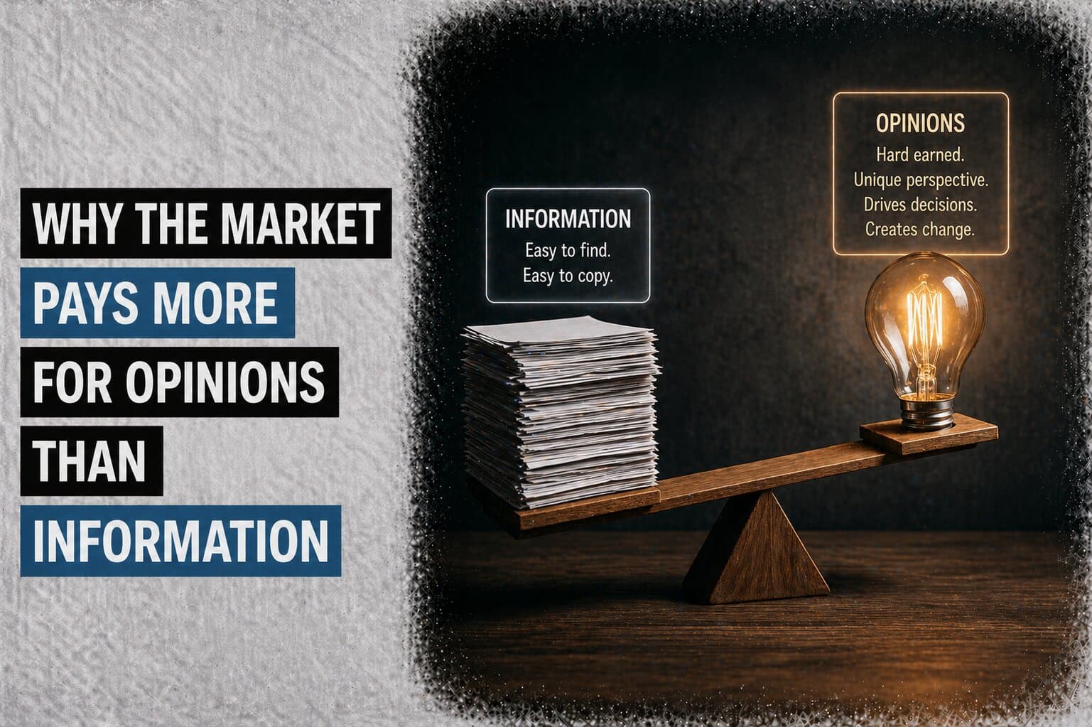 Why the Market Pays More for Opinions Than Information